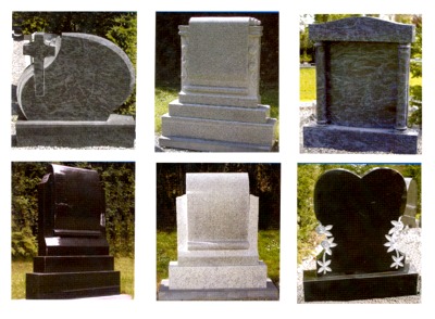 Wide selection of natural stone headstones available from Flood's Monumental Services